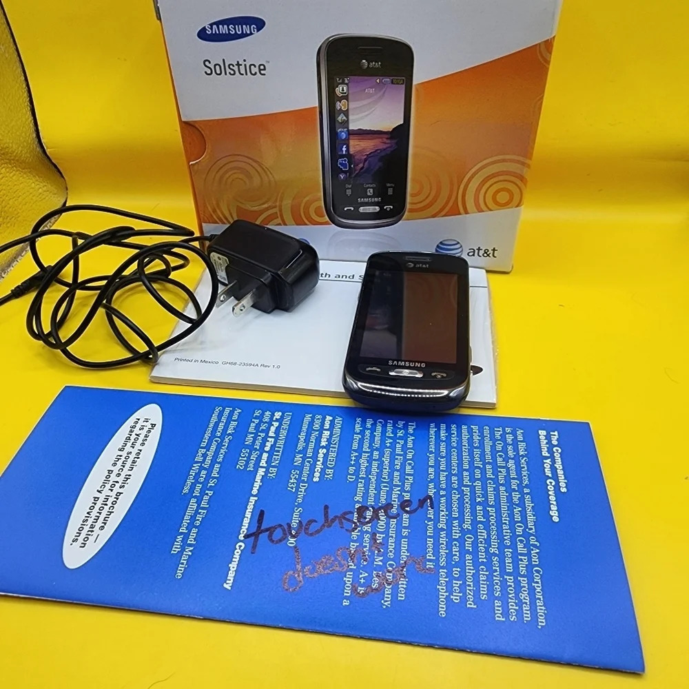 Samsung Solstice SGH-A887 AT&T *Touchscreen Unresponsive w Charger, Box